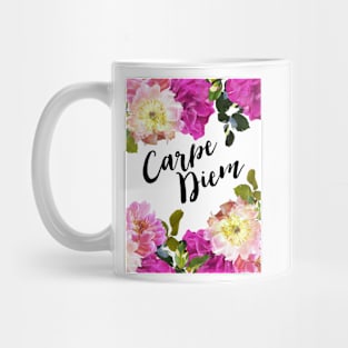 Carpe Diem Floral Mug